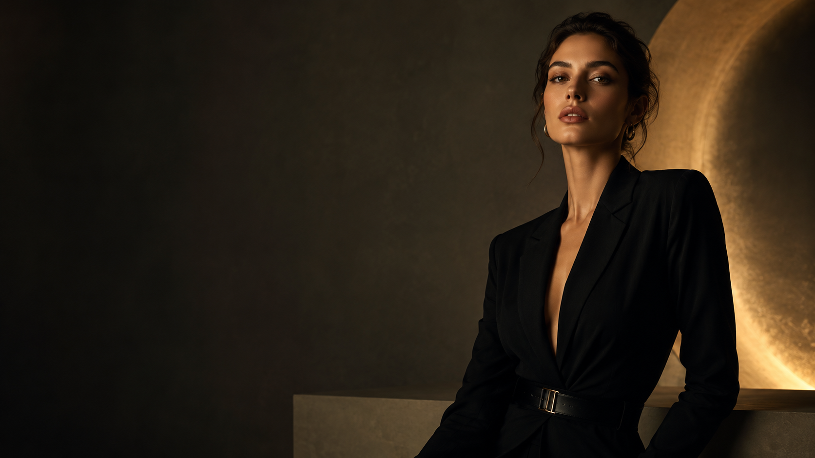Editorial female model portrait used for creative direction and styling